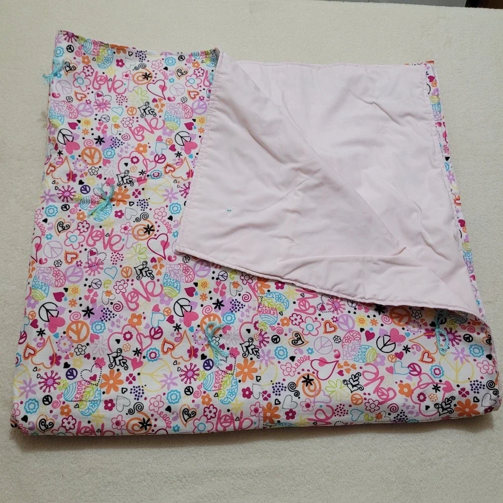 Homemade Girls/Teen Peace Love Blanket Quilt